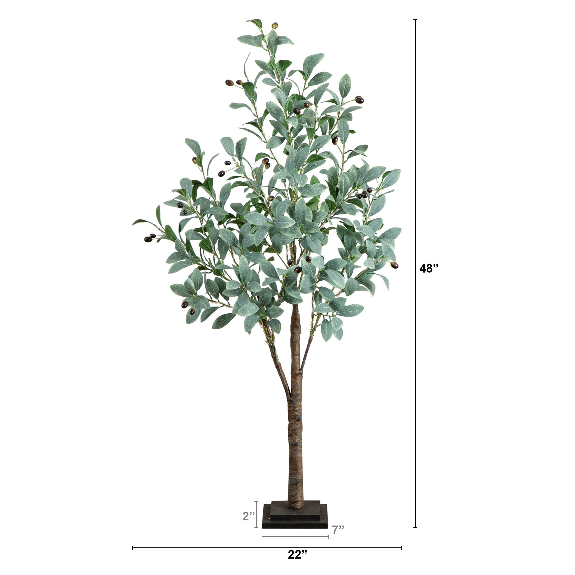 4ft. Pre-Lit Artificial Fruiting Olive Tree with Warm White LED Lights